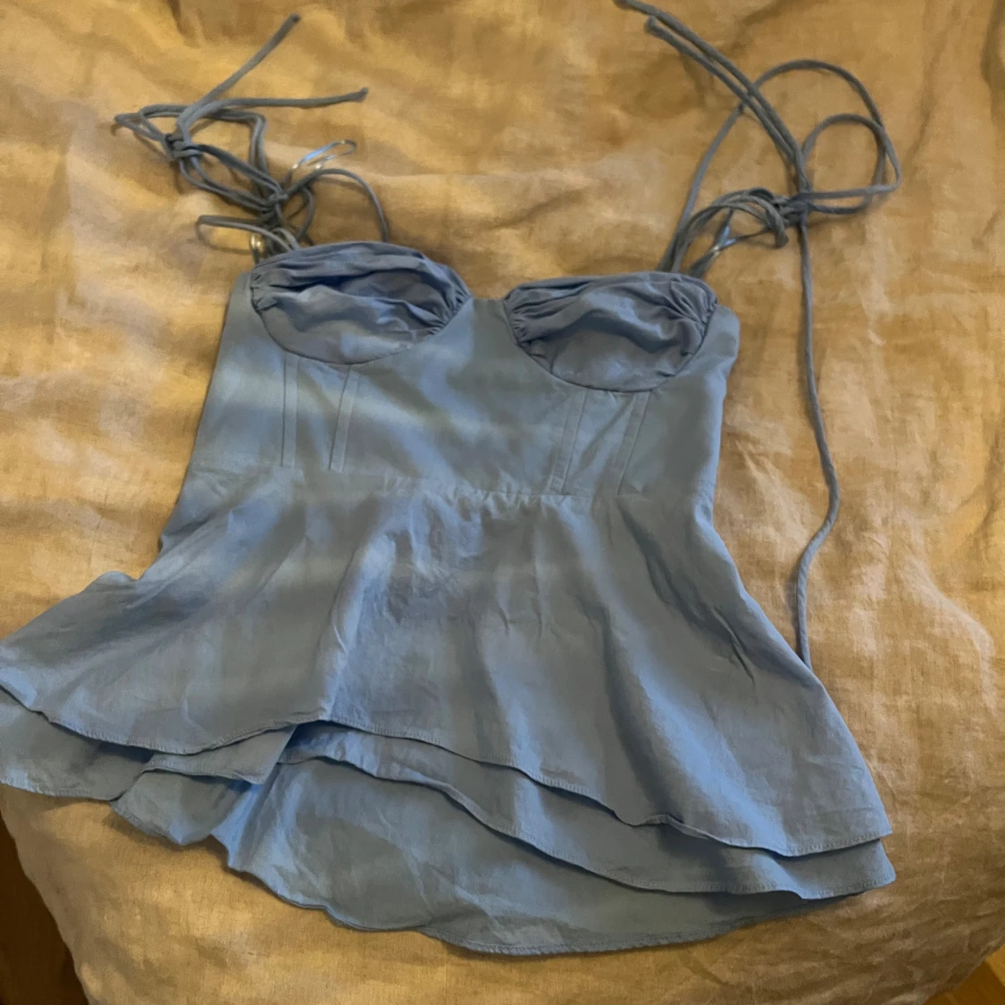 Ljusblå linnetopp från Zara XS - 1