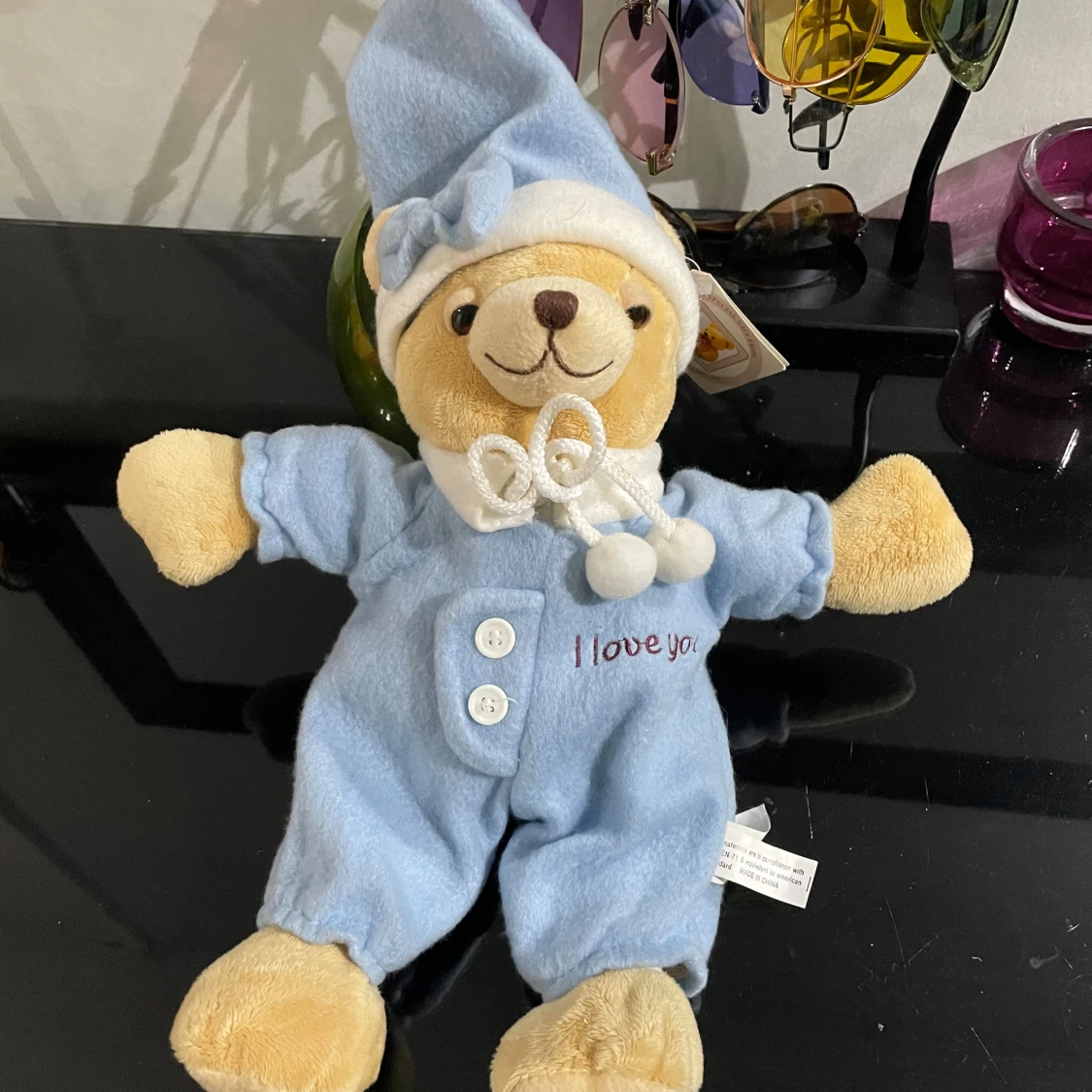 Teddy Bear I Love You Blue Pajamas