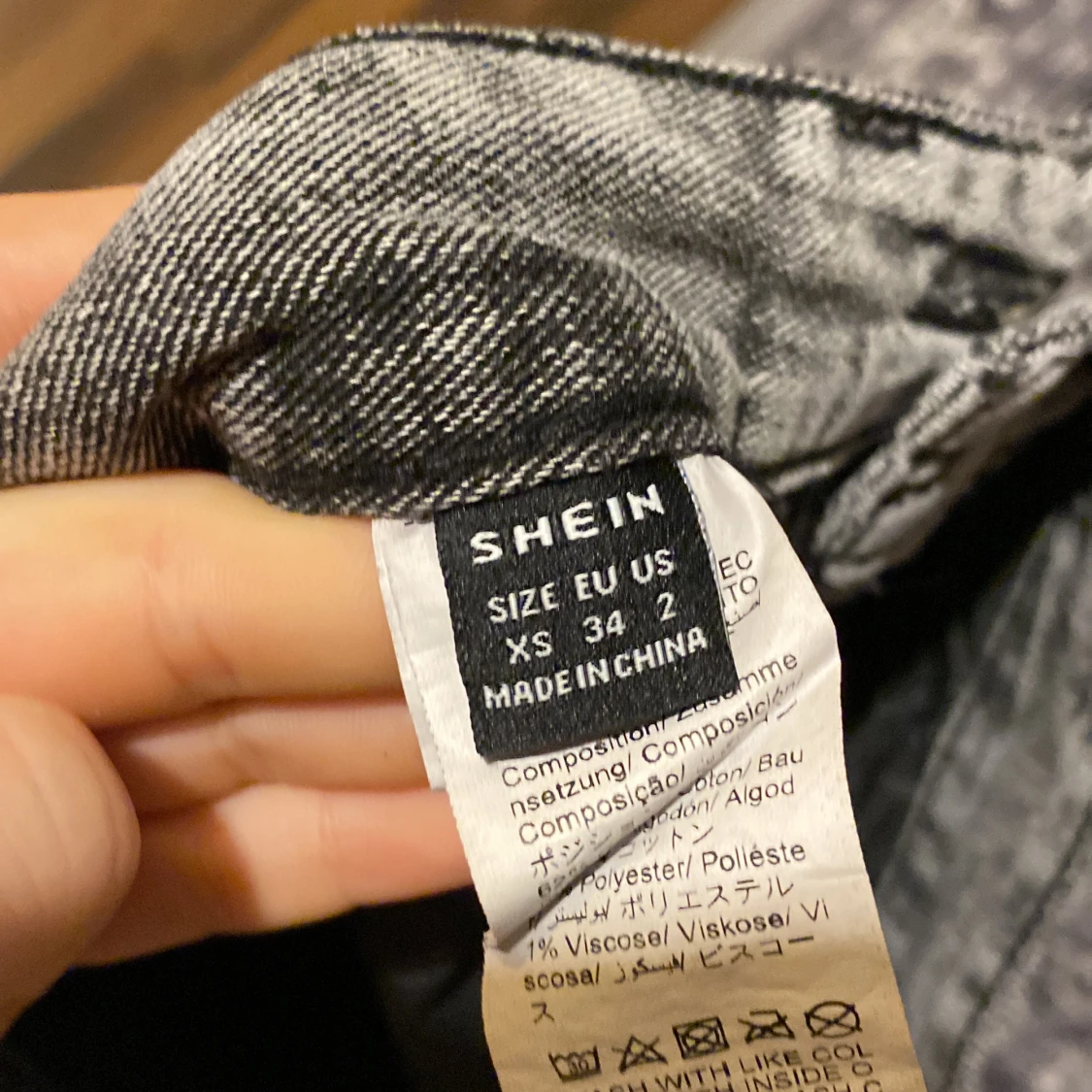 Grå wide jeans från Shein XS - 2