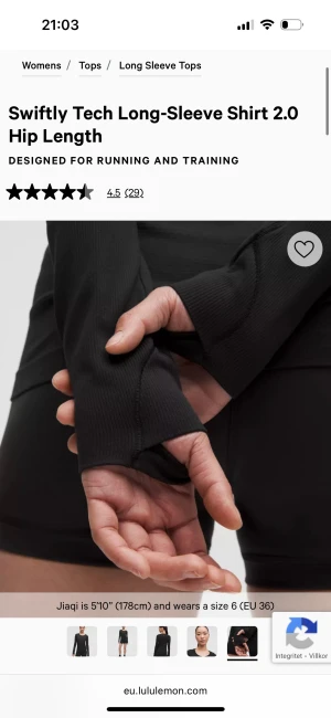 Lululemon långärmad  - Lululemon swiftly tech hip length i storlek 4. Nypris är 840:-🤍