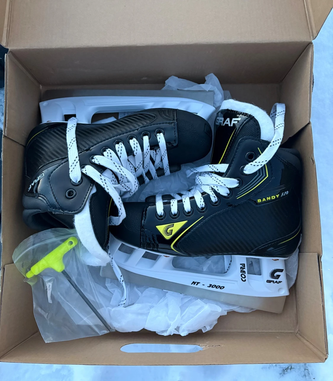 Graf Bandy 520 skridskor svart/gul