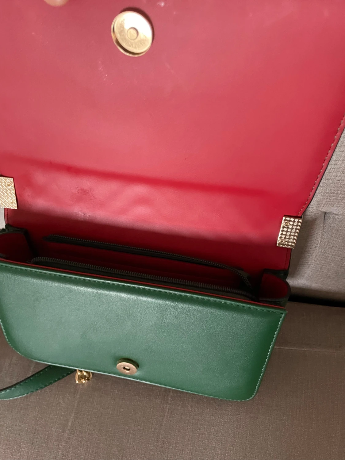 Grön quiltad axelväska från YSL - 3