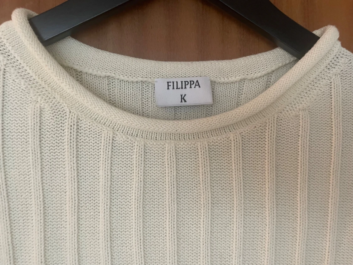 Vit ribbstickad tröja filippa K  - 2