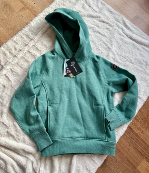 Grön hoodie från Pelle P XS - Snygg grön hoodie från Pelle P i storlek XS. Tröjan har en stor huva, ribbade muddar och en diskret logotyp-patch på ärmen. Modellen är loose fit och tillverkad i mjuk bomullsmix som känns skön mot huden. Perfekt för chill dagar och häng med kompisar.