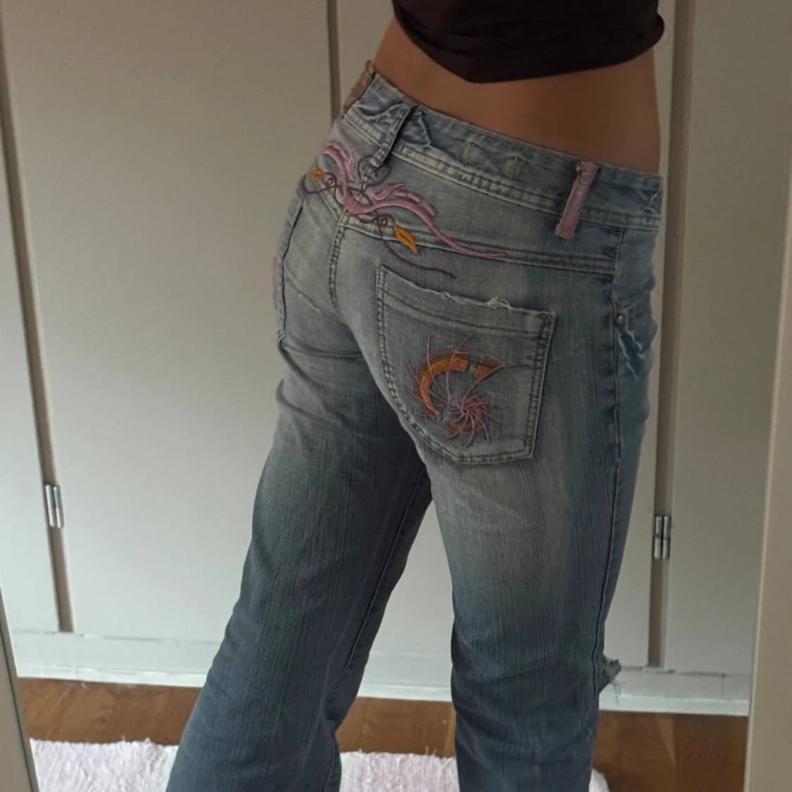 Lågmidjade vintage/retro bootcut jeans - 2