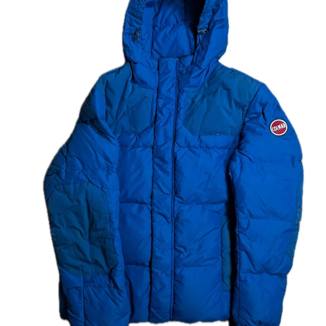 Blå dunjacka från Colmar med huva