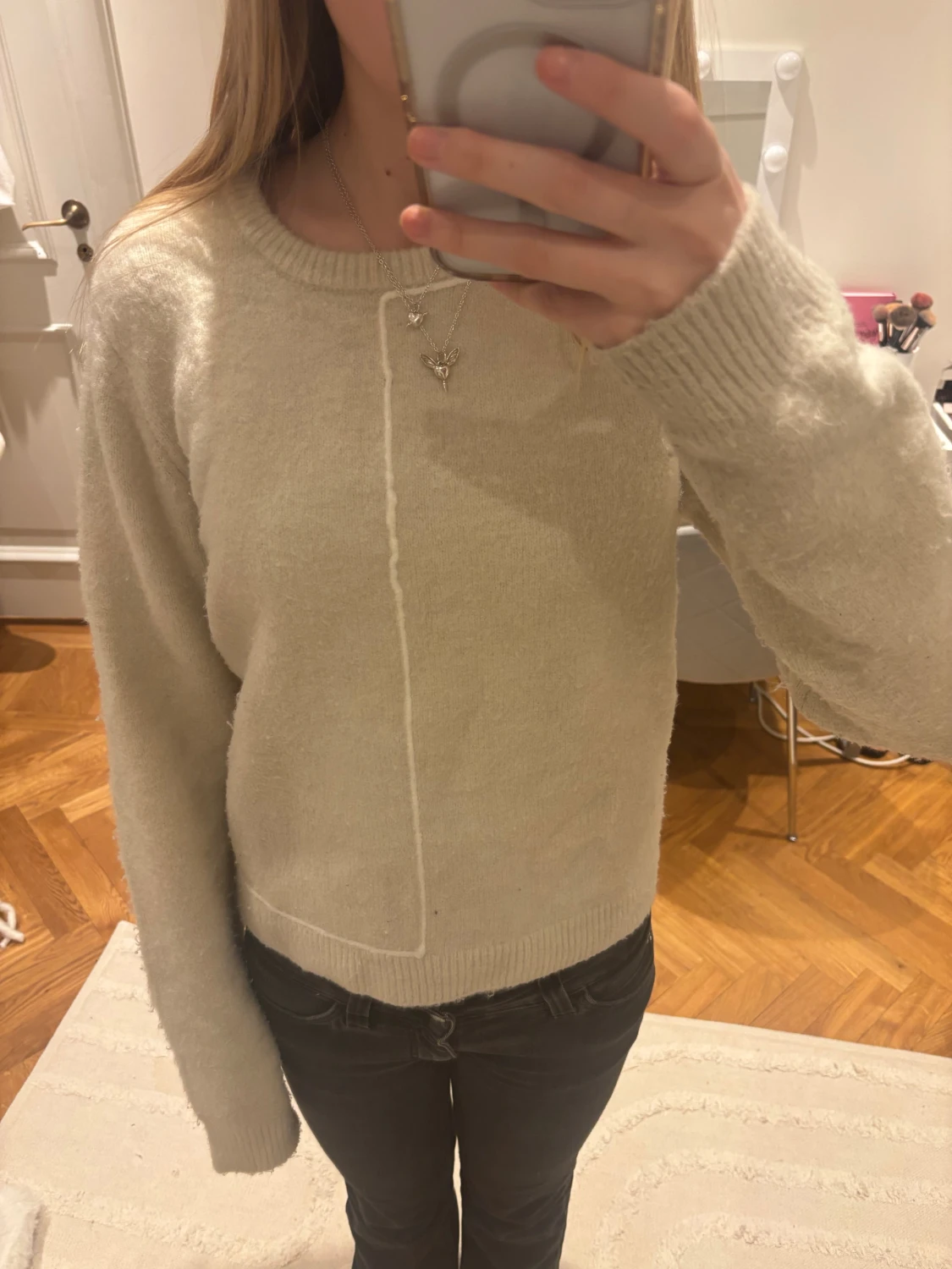 Beige stickad tröja från Zara