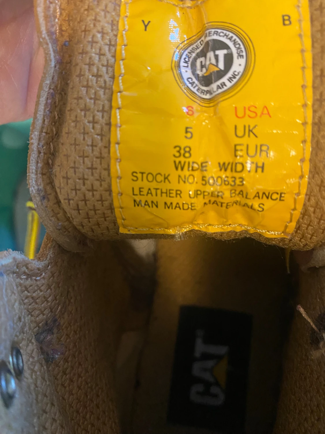 CAT boots i beige skinn, storlek 38 - 1