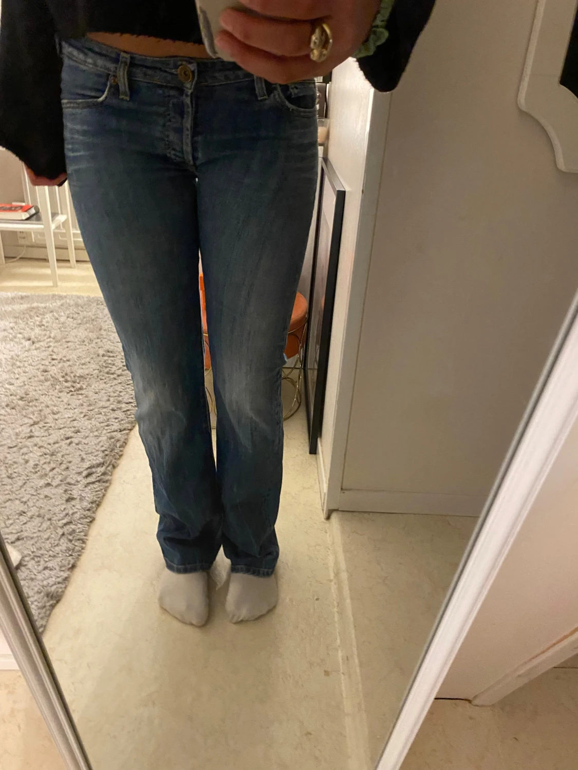 Blå bootcut jeans från Replay - 3