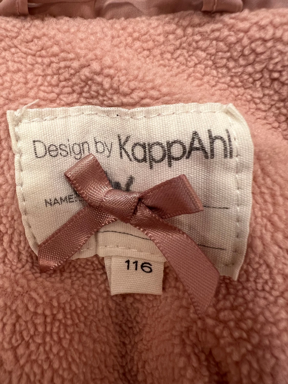 Rosa pufferjacka med fuskpäls KappAhl 116 - 3