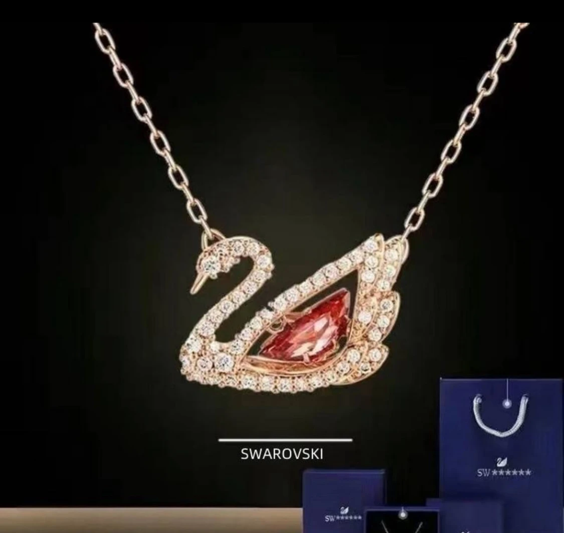 Swarovski halsband med svanmotiv - 2