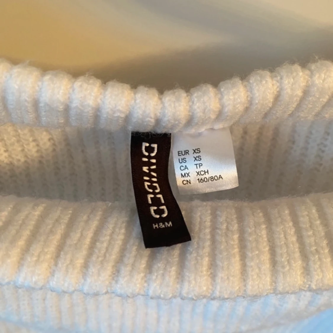 Vit croppad stickad tröja H&M Divided - 2