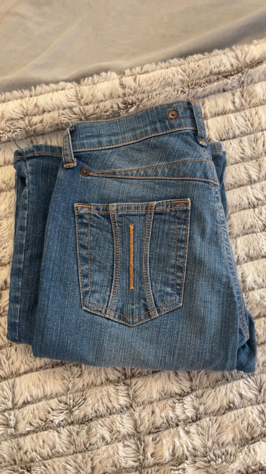 Mörkblå lowwaist bootcut jeans  - 1