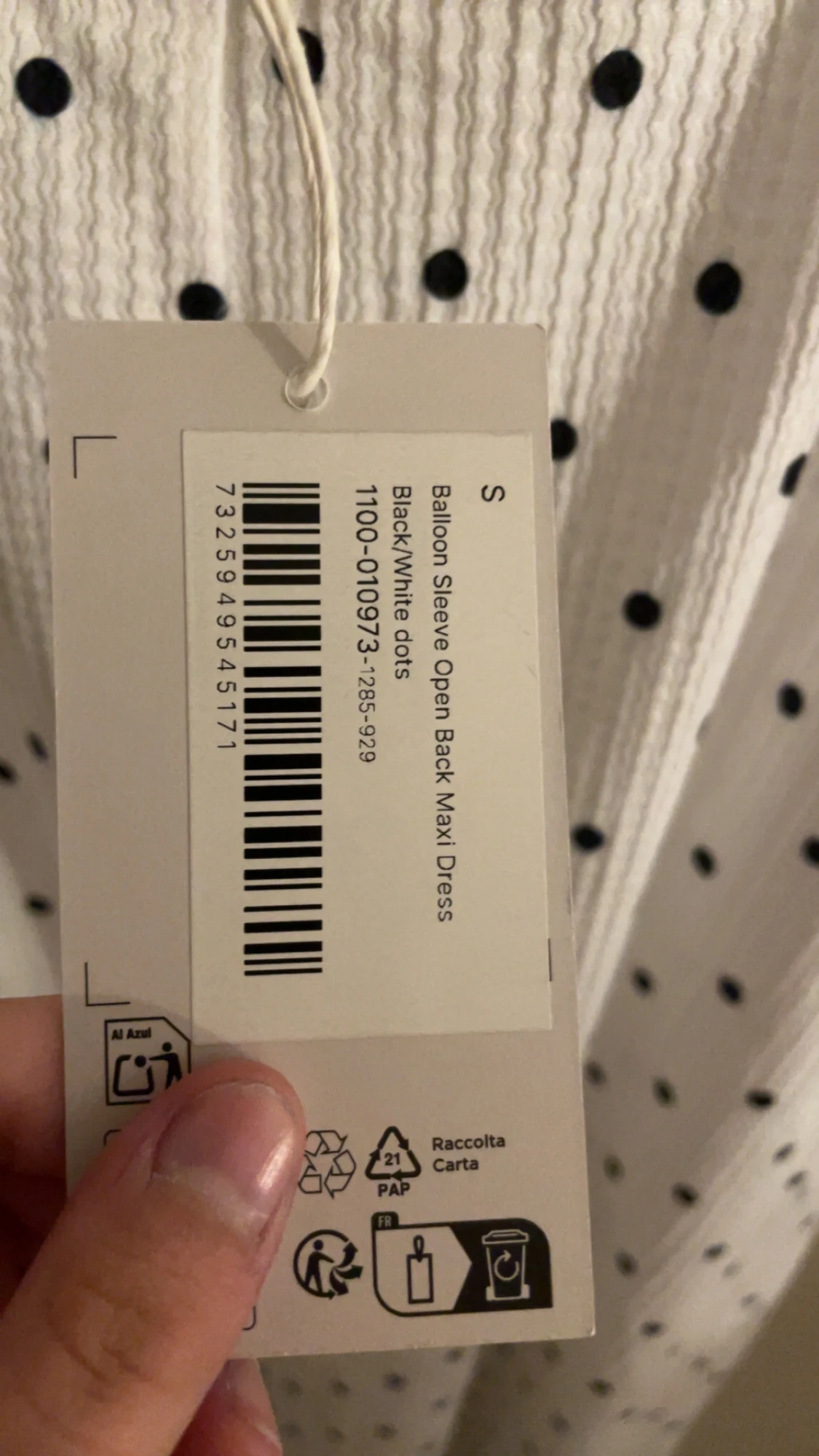 Vit maxiklänning med svarta prickar NA-KD - 3