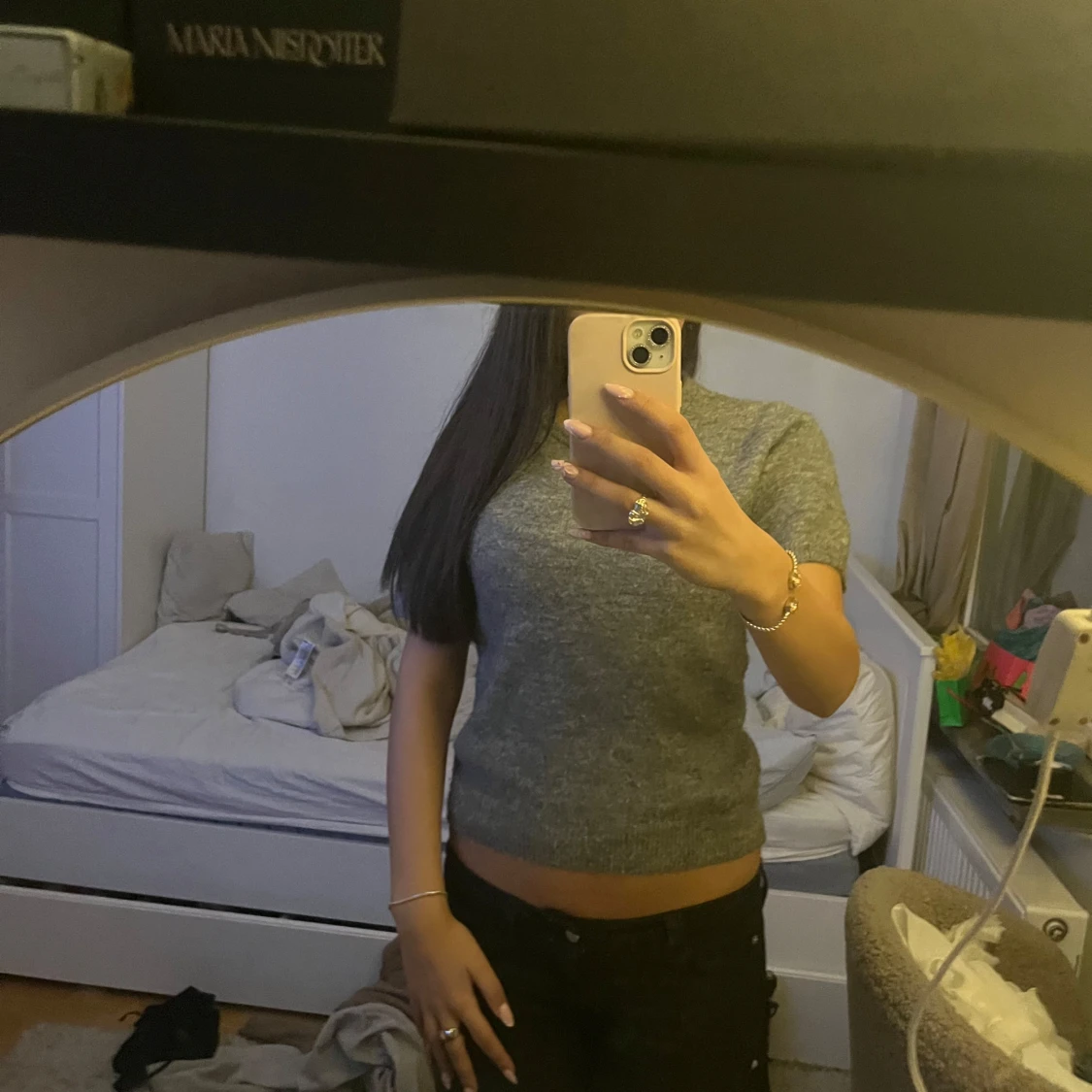 Grå stickad topp från H&M - 3