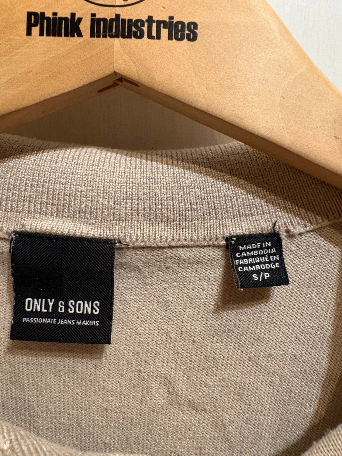 Beige pikétröja grisch från Only & Sons - 1