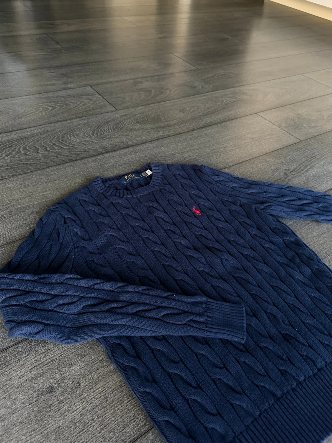 Marinblå kabelstickad tröja Polo Ralph Lauren - 1