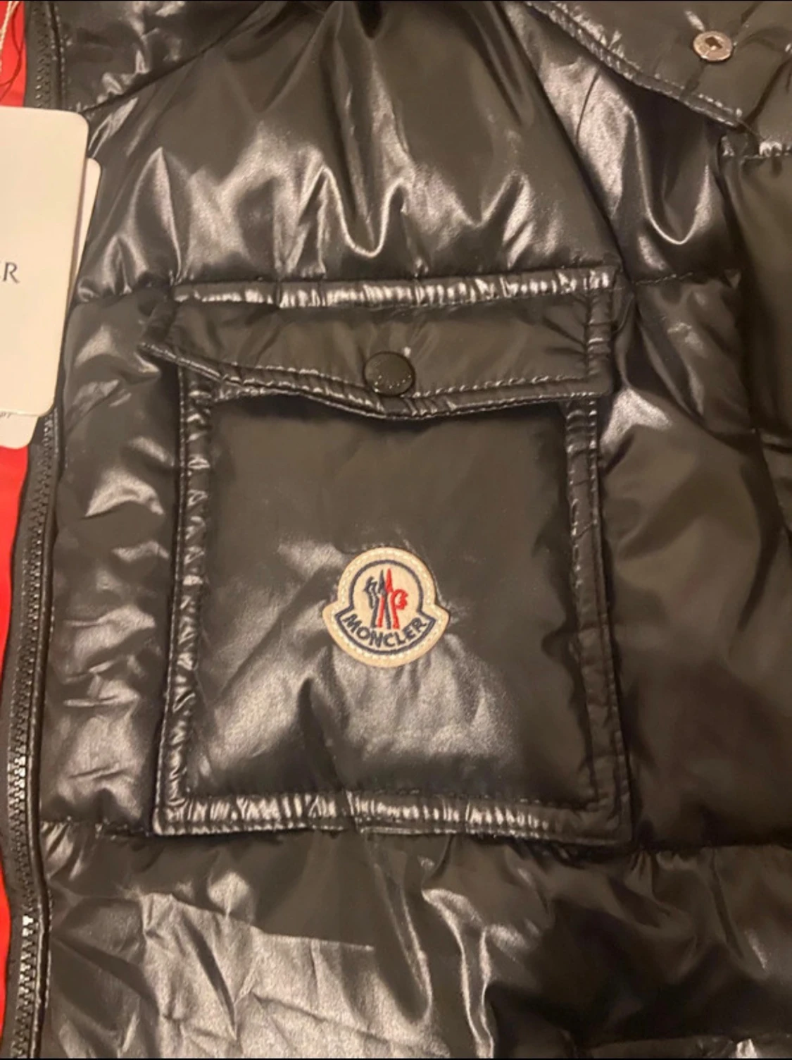 Svart Moncler pufferjacka med huva - 1