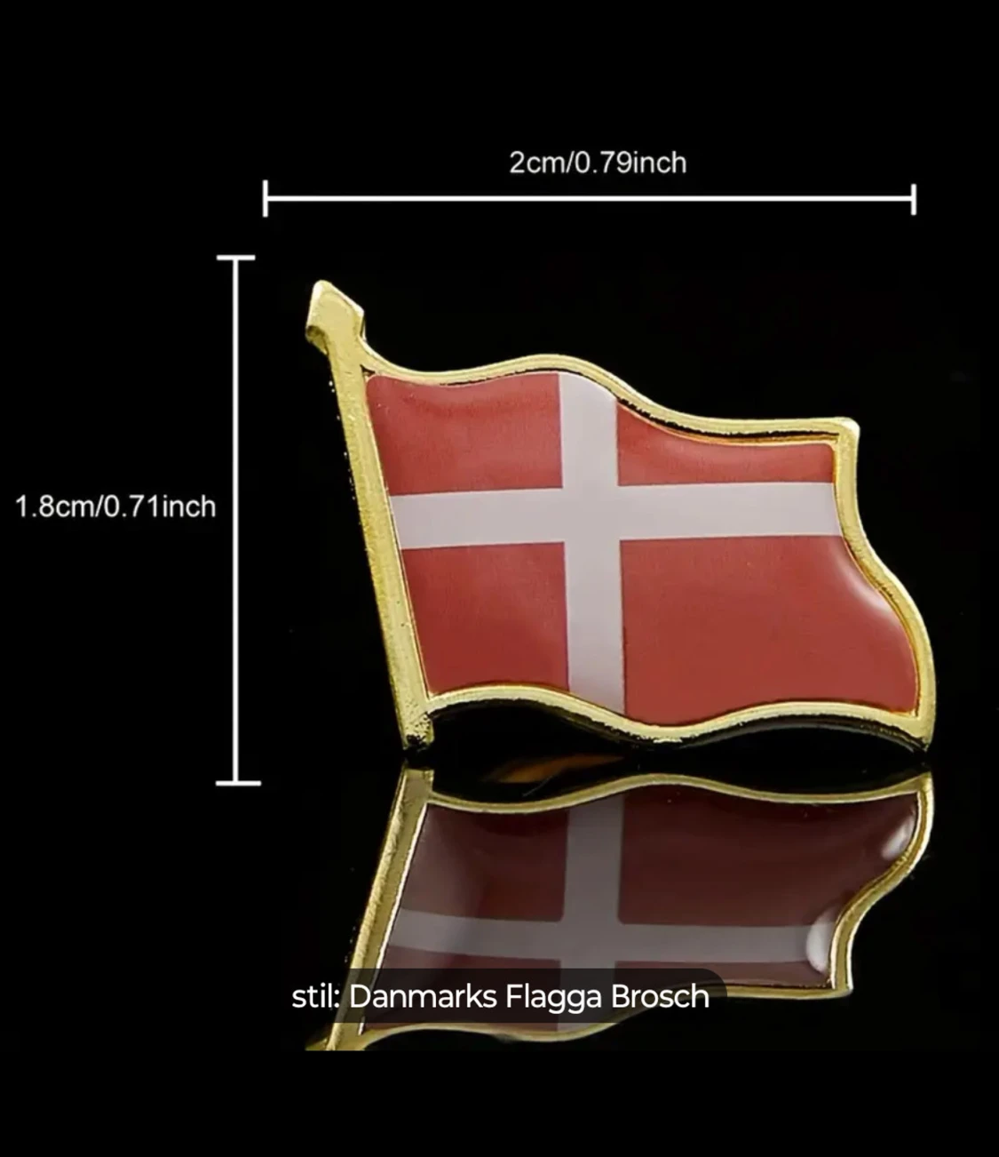 Danmarks flagga pin i metall - 1