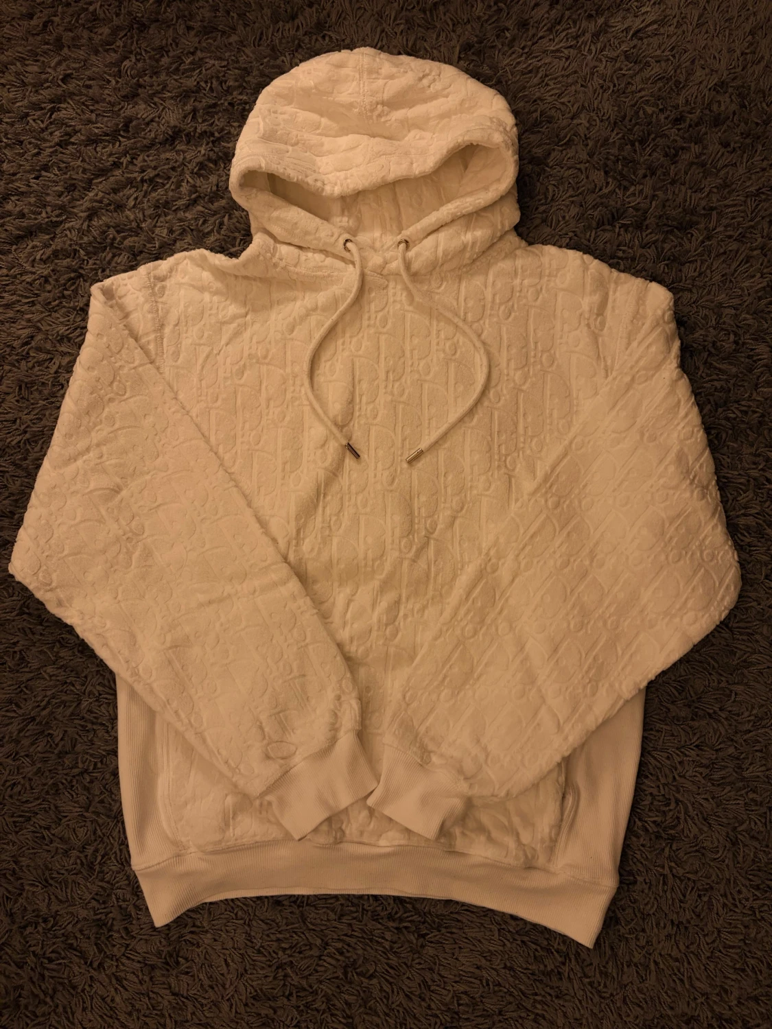 Vit  hoodie med monogram