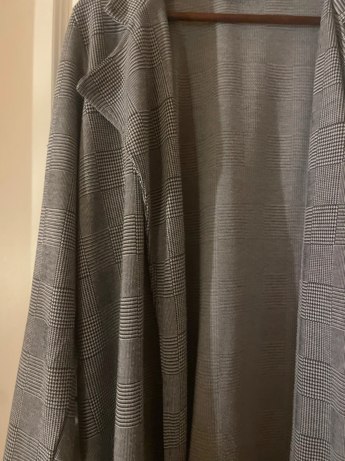 Grå rutig lång kappa från Sisters point  - 1