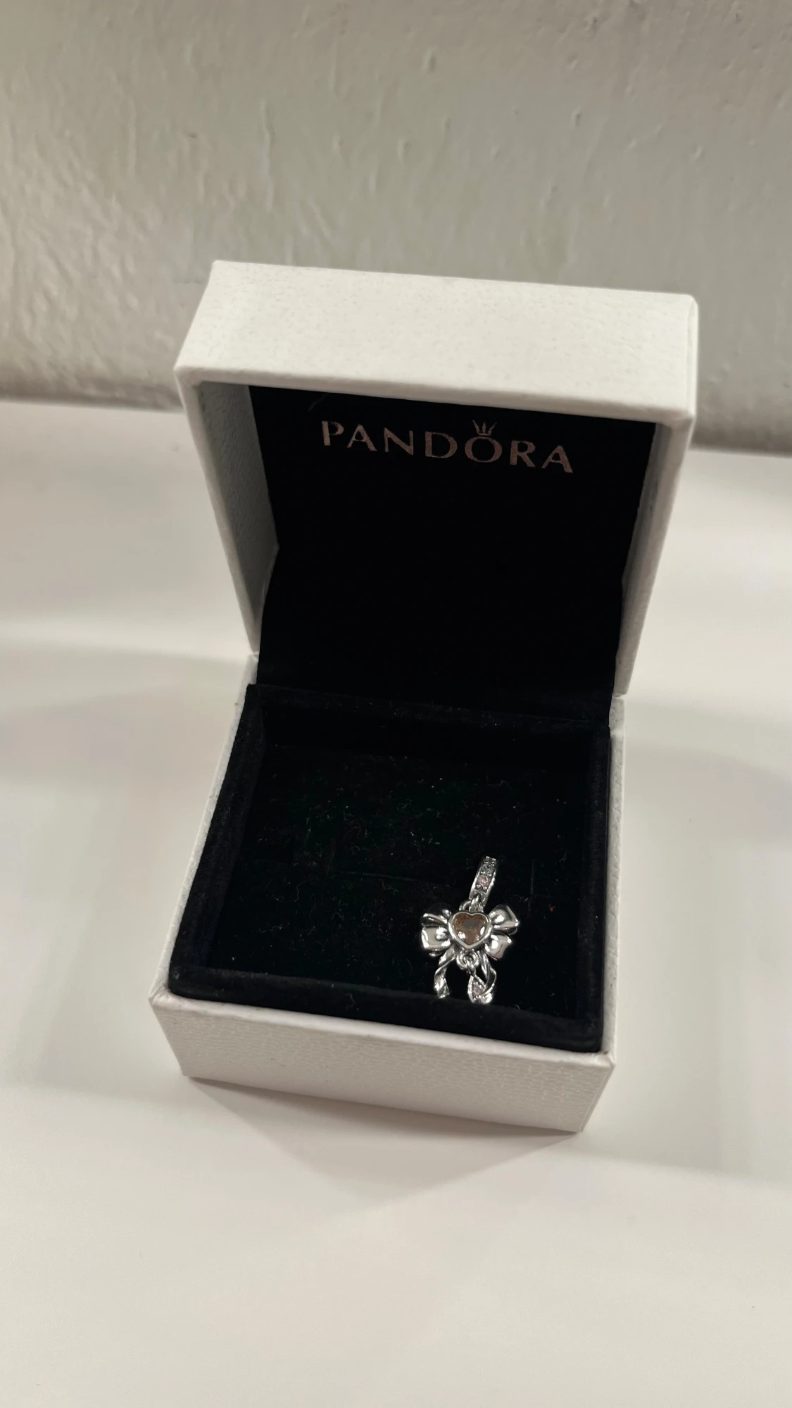 Pandora silverberlock med rosett och hjärta - 1