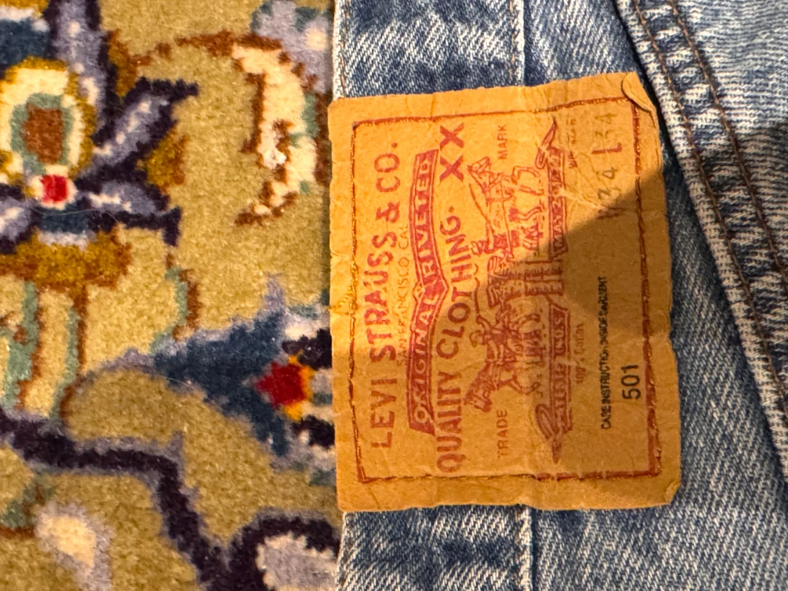 Levi's 501 ljusblå jeans med rå kant - 2