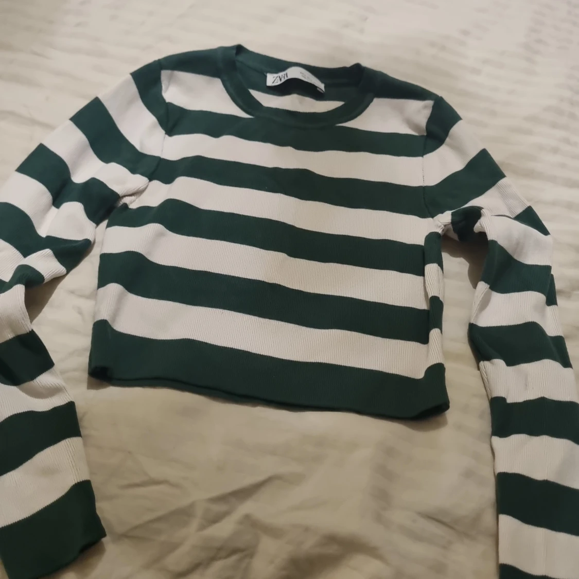 Randig croppad topp från Zara