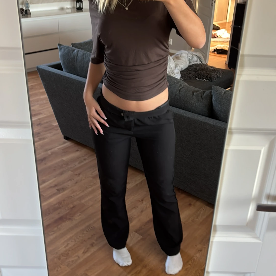 Svarta kostymbyxor med raka ben - 3