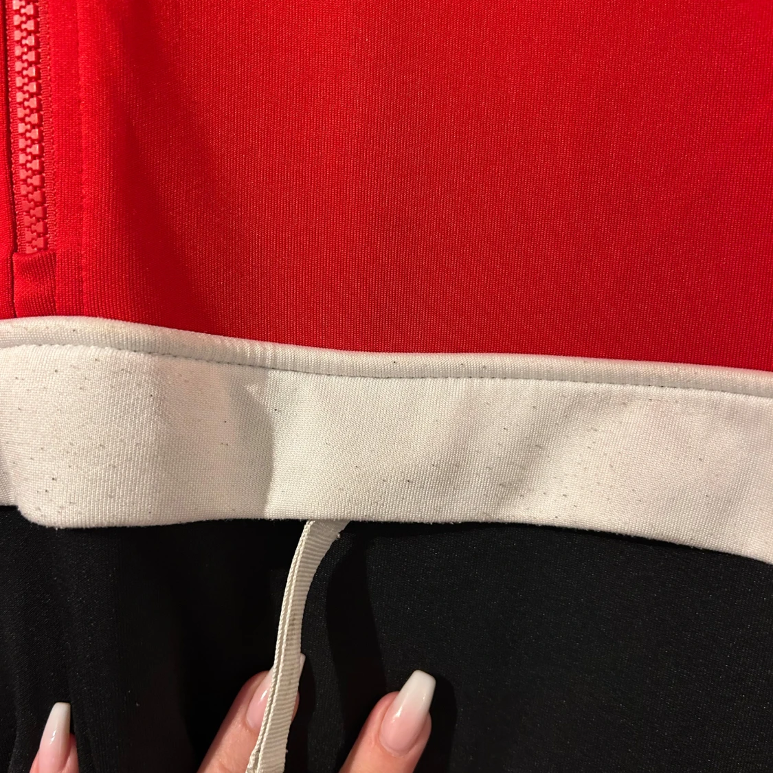 Nike Air röd och svart half zip tröja - 1