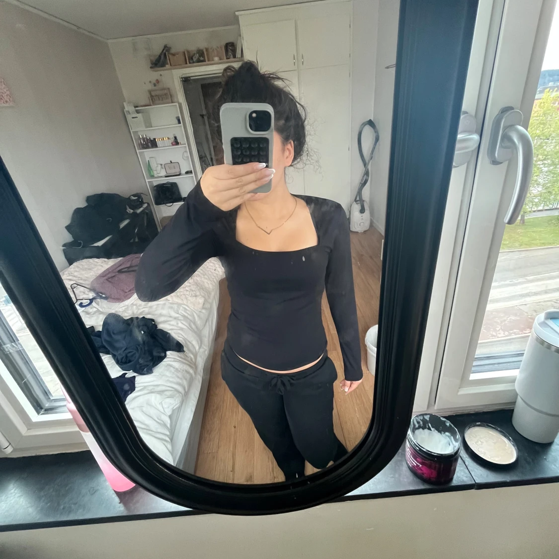 Svart långärmad topp från H&M