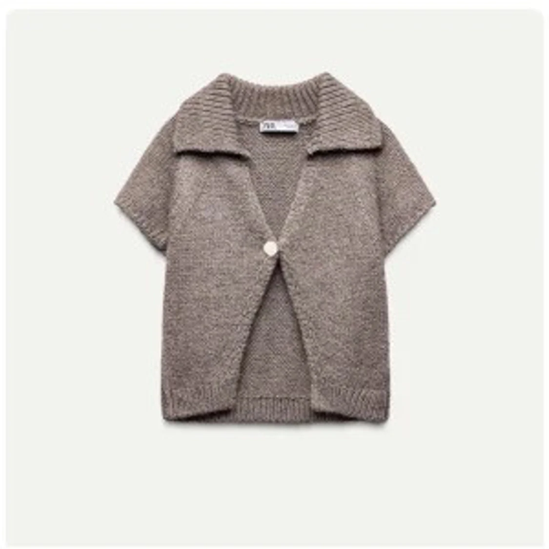 brun stickad kofta från Zara - 1