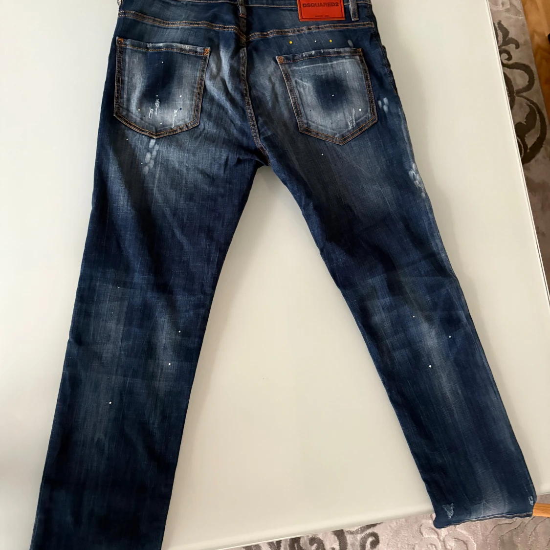 Dsquared2 blå jeans med slitningar - 1