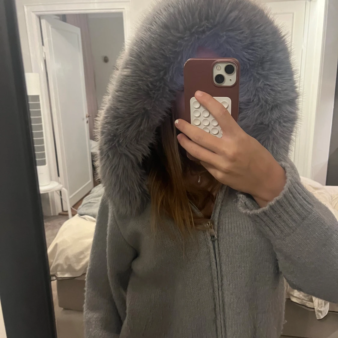 Grå Alessa jacka äkta räv päls - 1