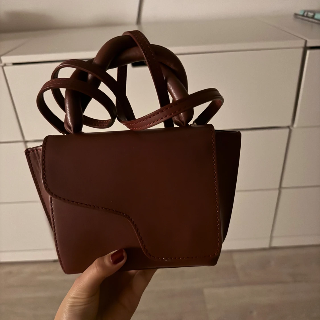 Brun axelväska i skinn