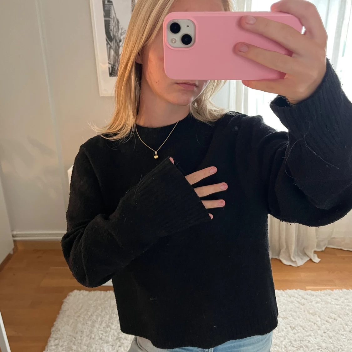 Svart stickad tröja!! - 1