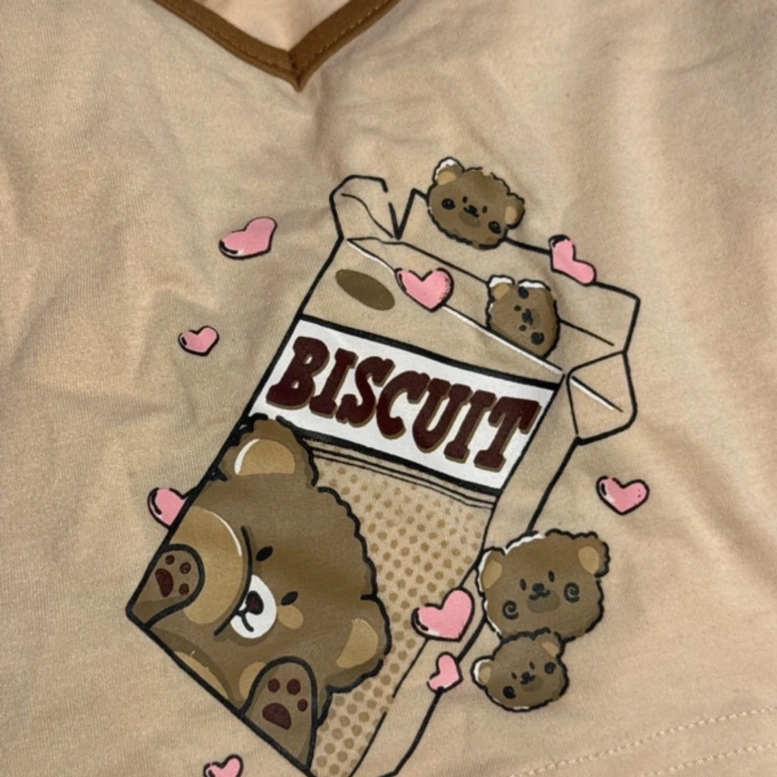 Beige linne med söta björnar - 1