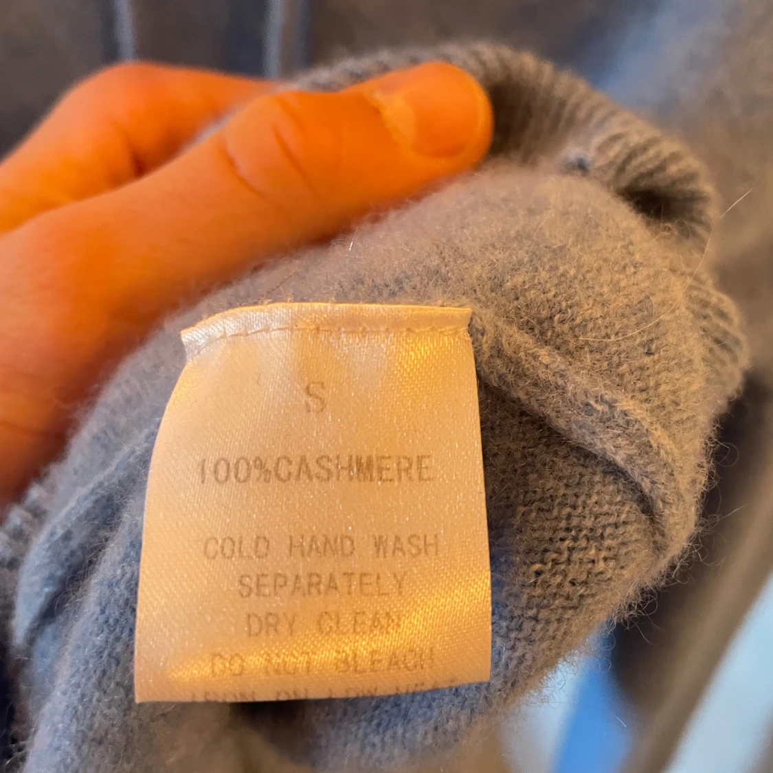 Ljusblå kashmir hoodie - 3