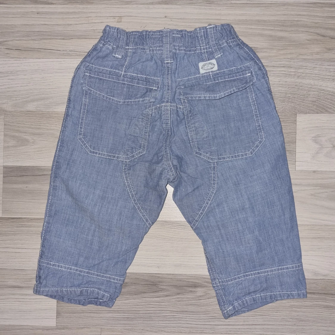 Blåa bomullsshorts med justerbar midja - 1