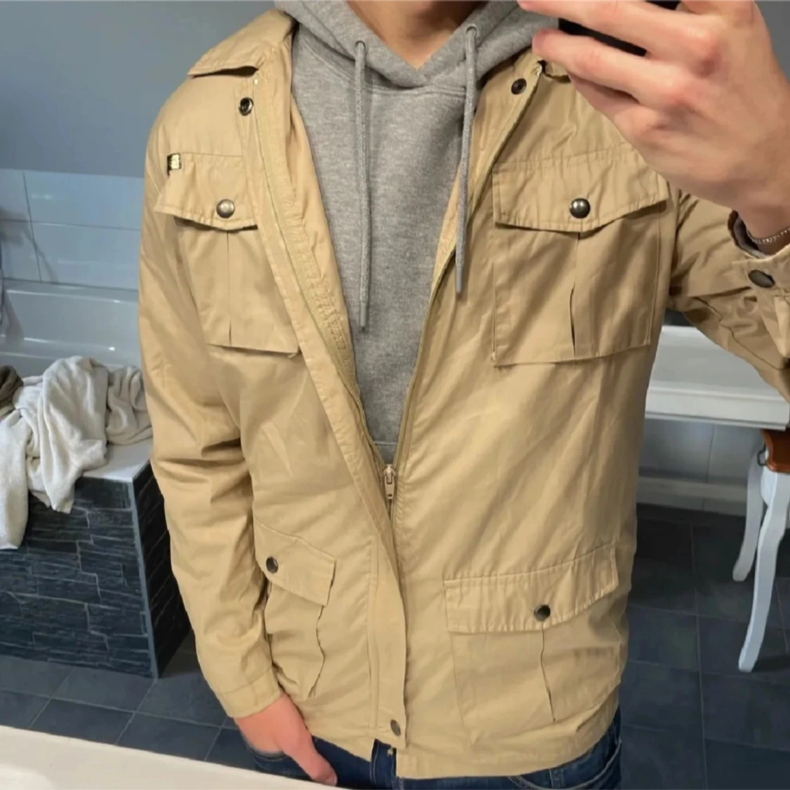 Beige fieldjacka  - 1