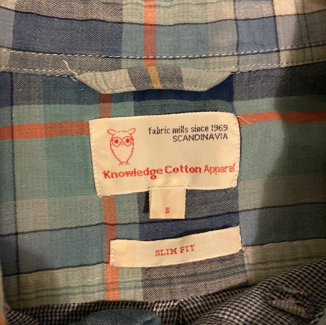 Rutig blå skjorta Knowledge Cotton - 1