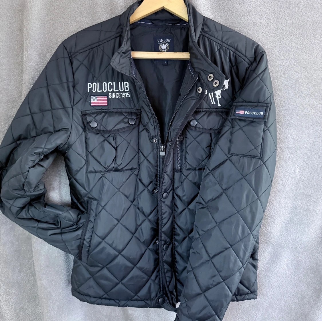 Svart quiltad jacka Vinson Polo Club