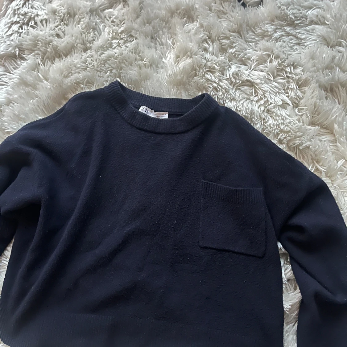 Mörkblå stickad tröja från Zara - 1