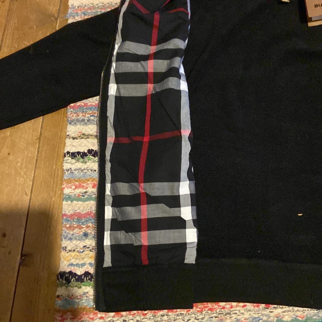 Svart Burberry hoodie med dragkedja - 3