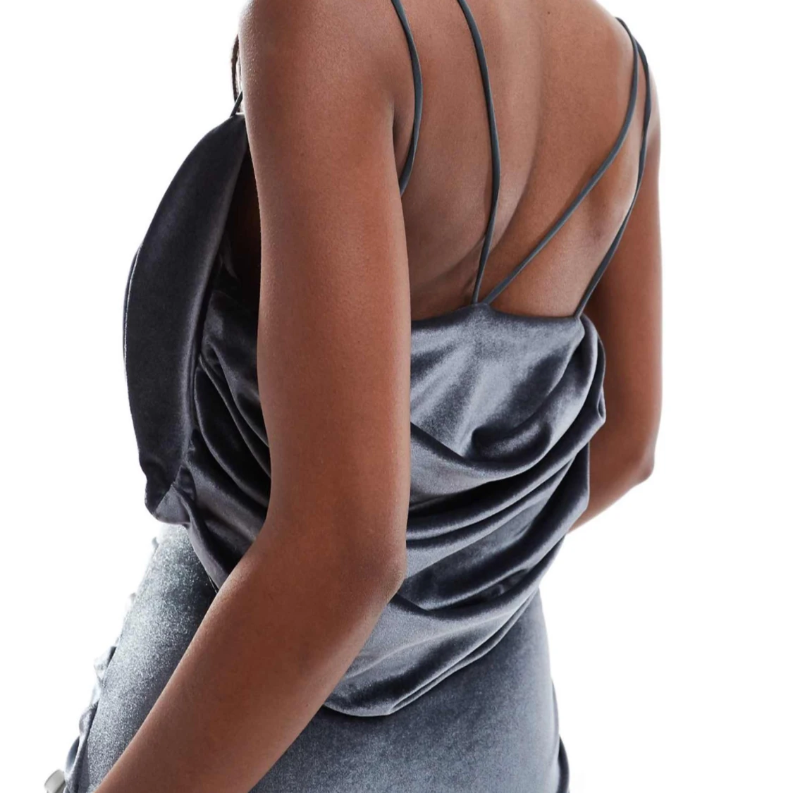 Supersnygg silver långklänning - 3