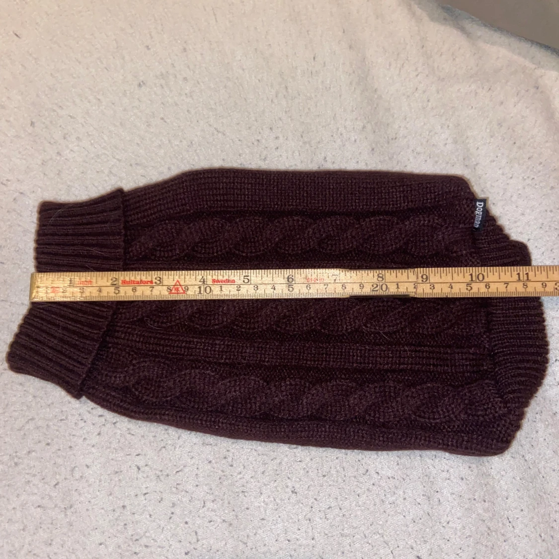 Lila/brun stickad tröja till hund - 3