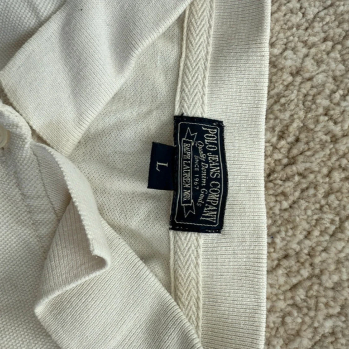 Polo Jeans Company by Ralph Lauren – Klassisk vit piké (strl L) - 4