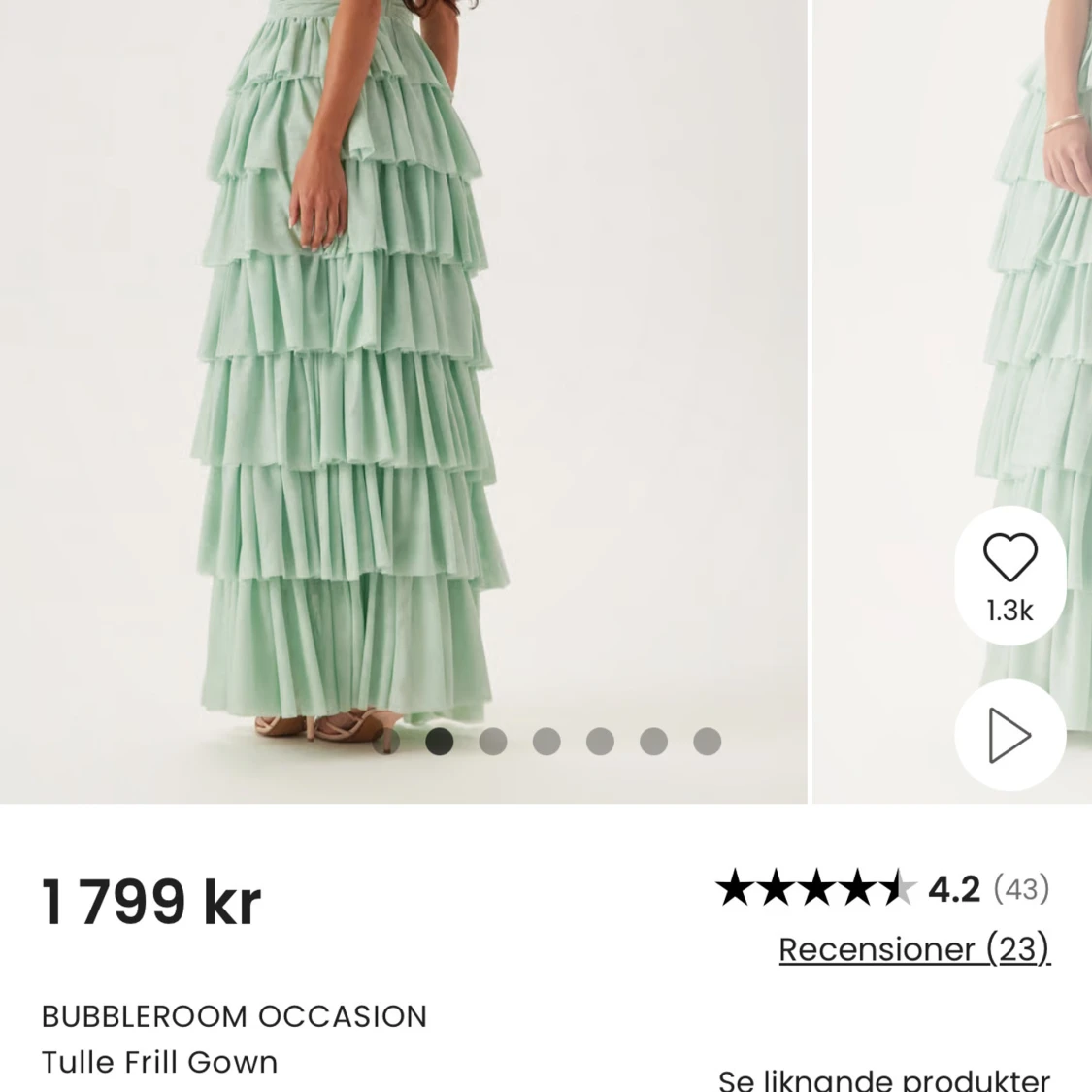 Mintgrön långklänning - Bubbleroom - 3