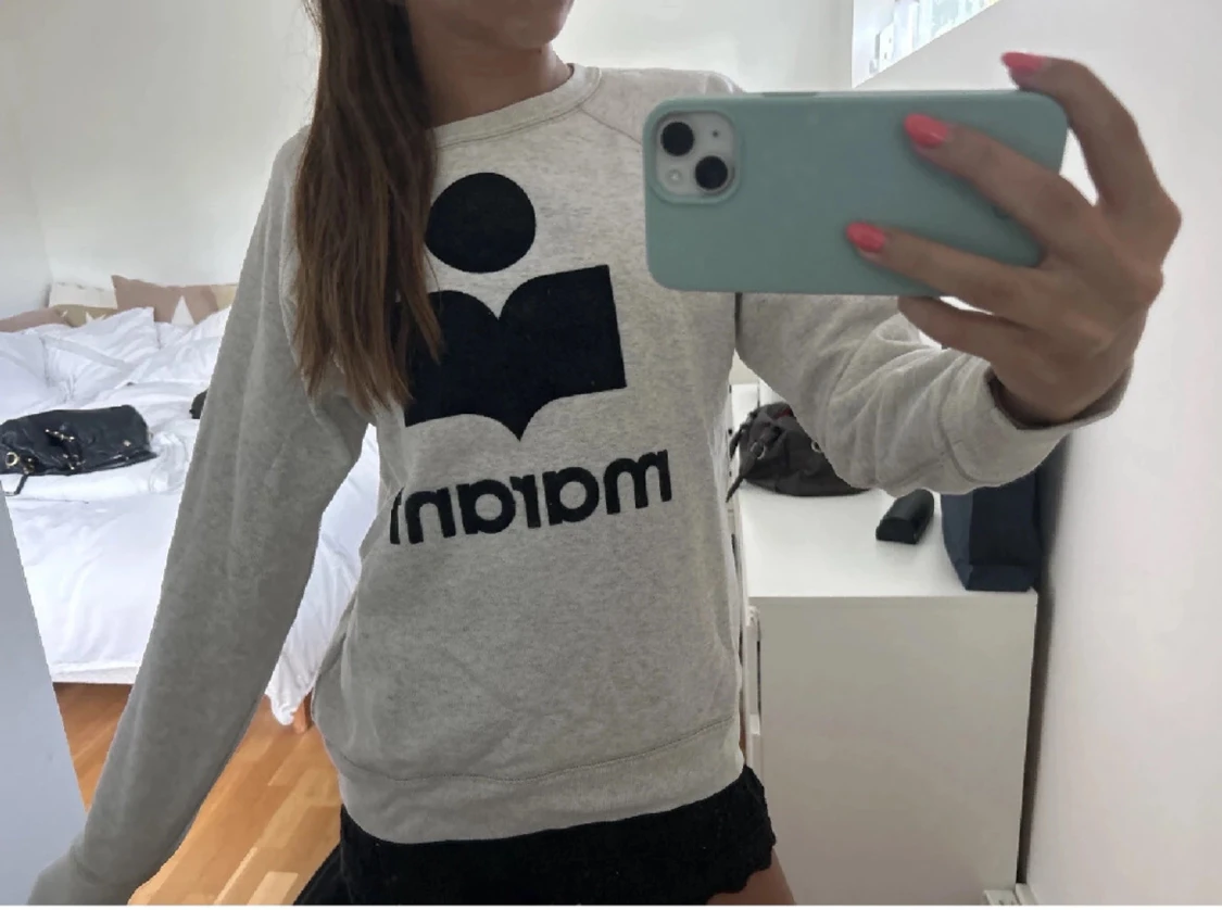 Vit/ljusgrå Isabel Marant sweatshirt - 1