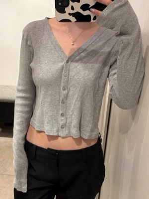 Brandy Melville topp långärmad  - Brandy Melville topp långärmad grå storlek one size. Bra skick. (Smutsig spegel)